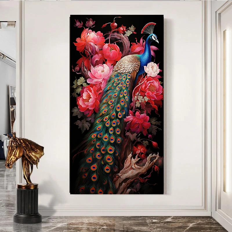 5d Diy Peony Peacock Diamond Painting Sale Full Square Round Drill rich and Honored Home Decor Picture Of Rhinestones Mosaic