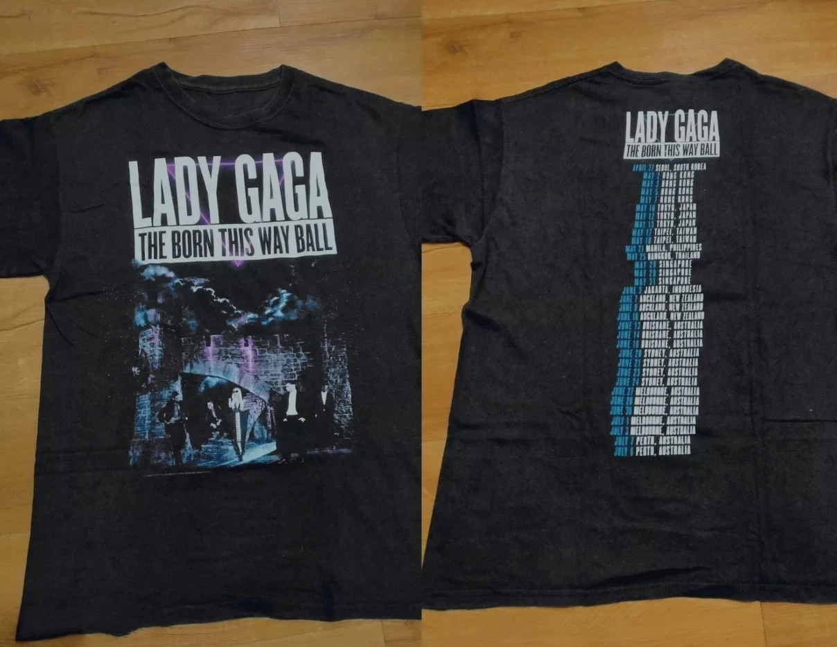 

LADY GAGA THE BORN THIS WAY BALL TOUR Мужская и женская свободная футболка с короткими рукавами и графическим принтом, повседневная роскошная одежда для всех