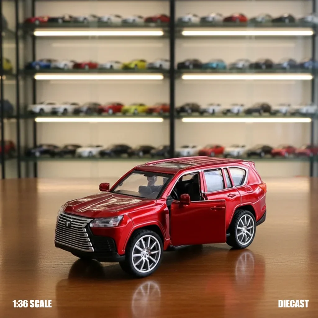 รถของเล่น SUV แบบไดแคสต์ ขับเคลื่อน 4 ล้อ รุ่น 2 ประตู สำหรับเด็ก แบบดึงหลัง ขับเคลื่อนได้เหมือนจริง