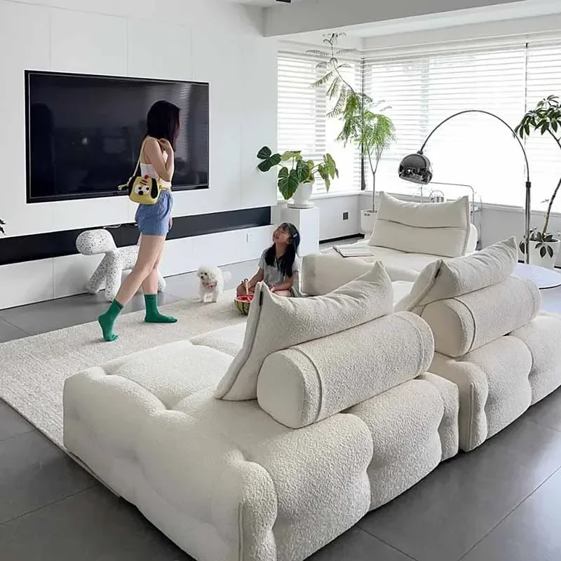 

Fancy Unique Living Room Sofas New Arrival Large Wood Luxury Nordic Lazy Sofa Modern Floor European Divano Apartment Furniture