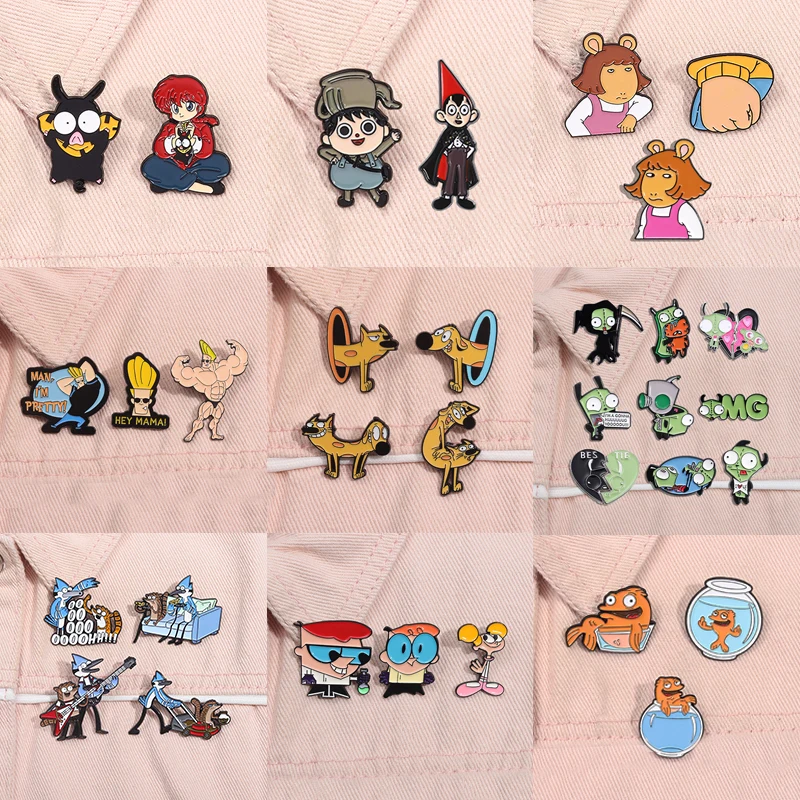 2-9pcs/set Cartoon Characters Collection Enamel Pins Cool Cute Anime Roles Brooch Lapel Badge Accessories Fashion Jewelry Gifts