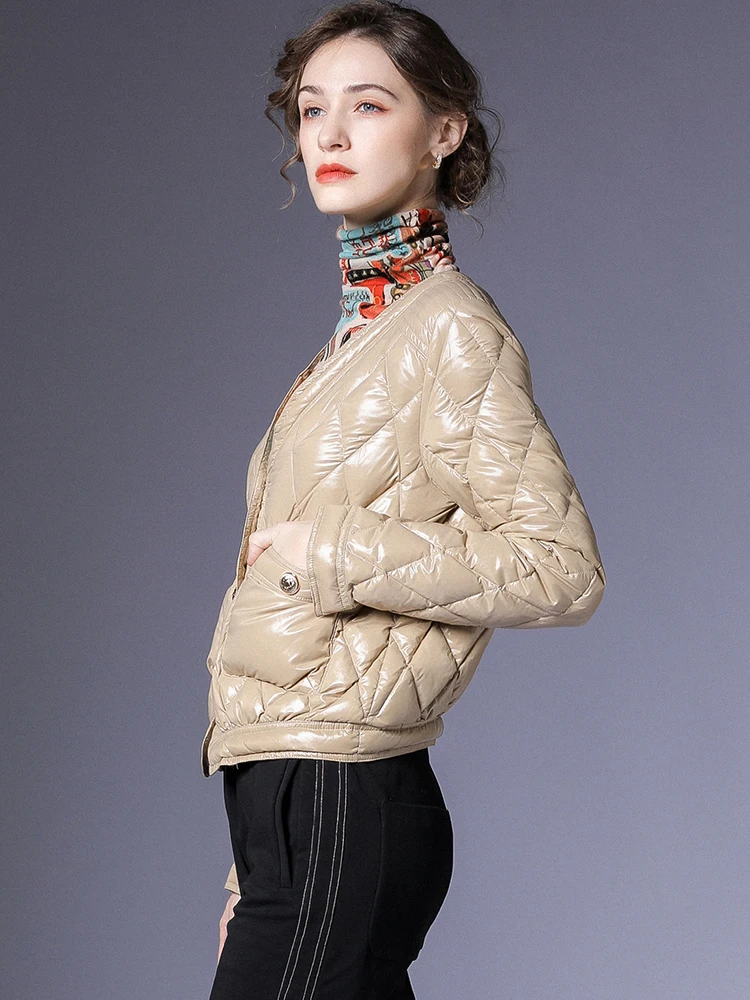 Fashion Trend Loose Casual Light Warm Pocket Overcoat Female Plus Size Short Women\'s Winter Puffer Down Jacket