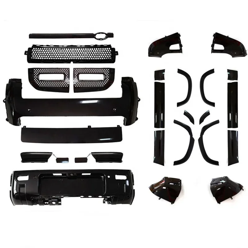 

All Glossy Black Car Accessories Body Parts Front Bumper For Land Rover Defender Bodykit