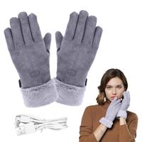 USB Heated Gloves Rechargeable Electric Warm Battery Gloves Reusable Winter Cycling Climbing Riding Touchscreen Thermal Gloves