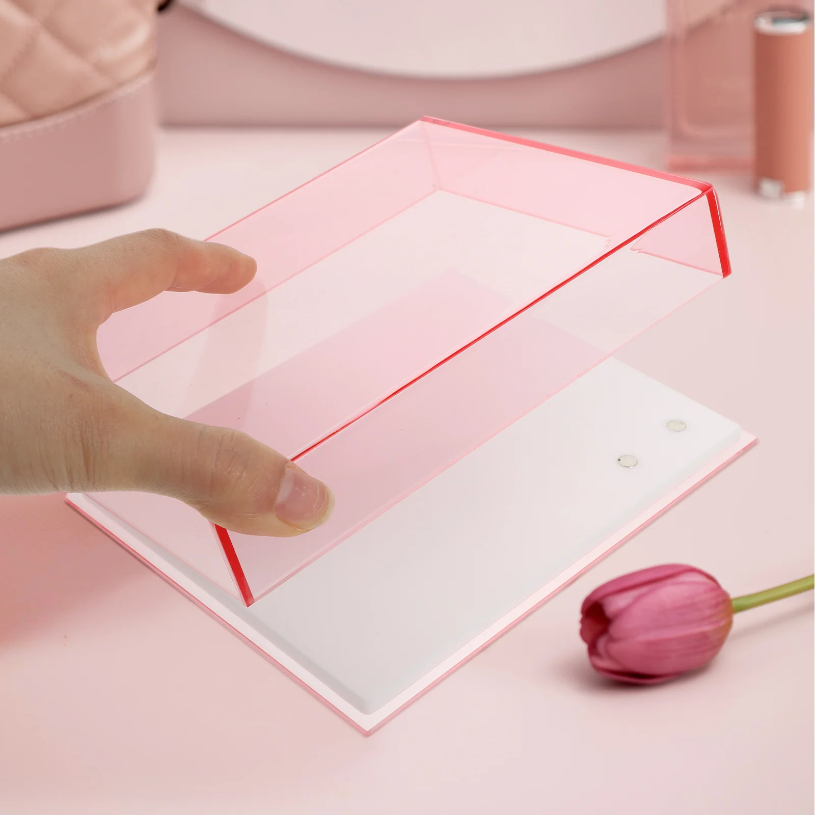 

Eyelash Storage Case Acrylic False Lash Organizer Portable Travel Box Lightweight Durable Makeup Holder Eyelash