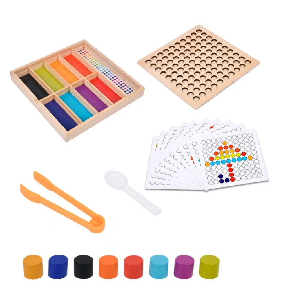 Jouet de perles à Clip Montessori en bois, entraînement de la motricité Fine, tri des couleurs, jouets éducatifs d'apprentissage précoce pour enfants