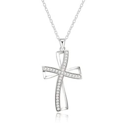 New List charm wedding lady nice color silver jewelry fashion  elegant women classic high quality Crosses necklace LN001