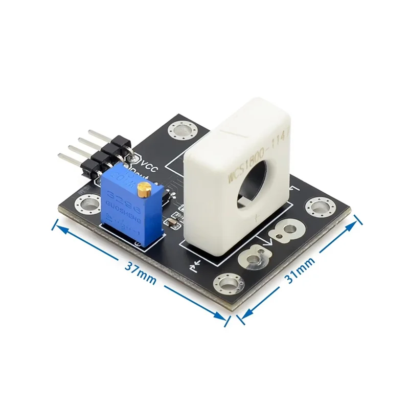 A47Z WCS1800 Hall Current Sensing Module, 3-5V, Adjustable Current Detection DC100A, 70A, 35A With Over-Current Protection