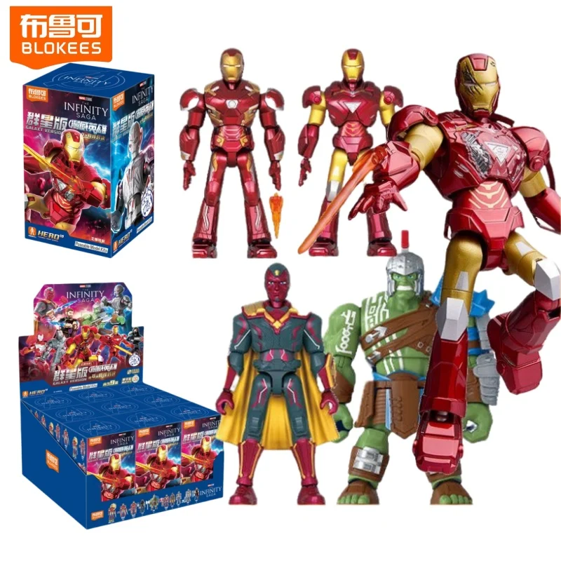 Новые Blokees Marvel Galaxy V4 Infinite Legend Iron Man Mk50 Thanos Ракета Енот в сборе слепая коробка модели игрушки подарки