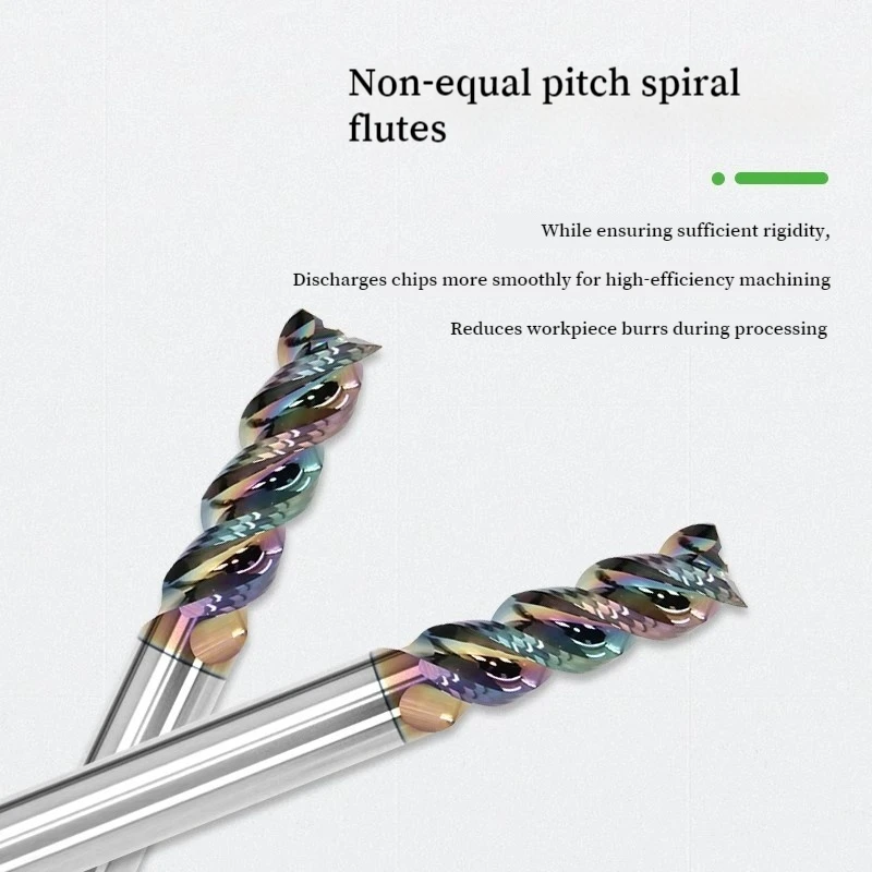 

3 Flute High Gloss Aluminum Milling Cutter HRC65 DLC Coated Carbide End Mill