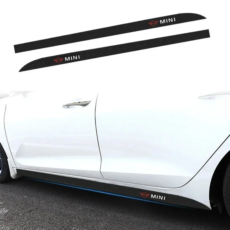 

2PCs Car Door Side Skirt Decal Carbon Fiber Art Car Decals Stickers For BMW Mini Cooper R56 R50 R53 F56 R60 2011 2012 2013