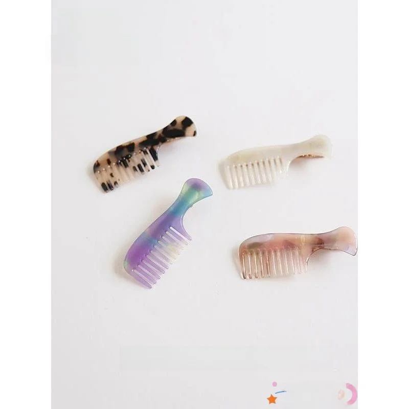 

Portable Korean Sle Acetate Comb Women's Travel Hair Bru Wide Tooth Fringe Hair Clip Cute Small Size Dental Care
