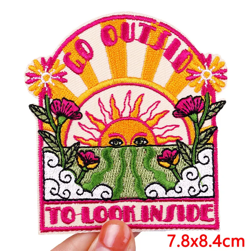 New Mountain Camping Embroidery Patch Jackets Sew DIY Cartoon/Animal Patch Iron On Patches For Clothing thermoadhesive Patches