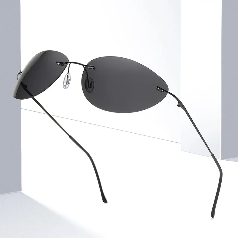 

New Frameless Polarized Fashion Sunglasses Ultra-Lightweight Anti-UV Driving Eyewear UV400 Outdoor Sports Cycling Shades