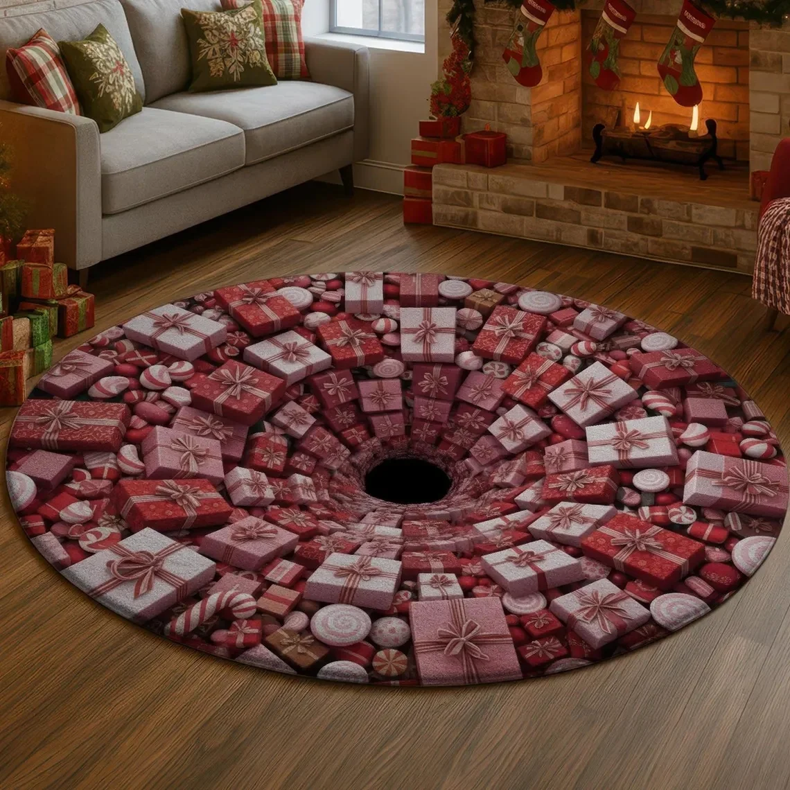 Rosa Geschenkbox Gemusterter Teppich Valentinstag Atmosphäre Dekoration Türmatte Eingang Wohnzimmer Schlafzimmer Teppich Geschenk für Sie