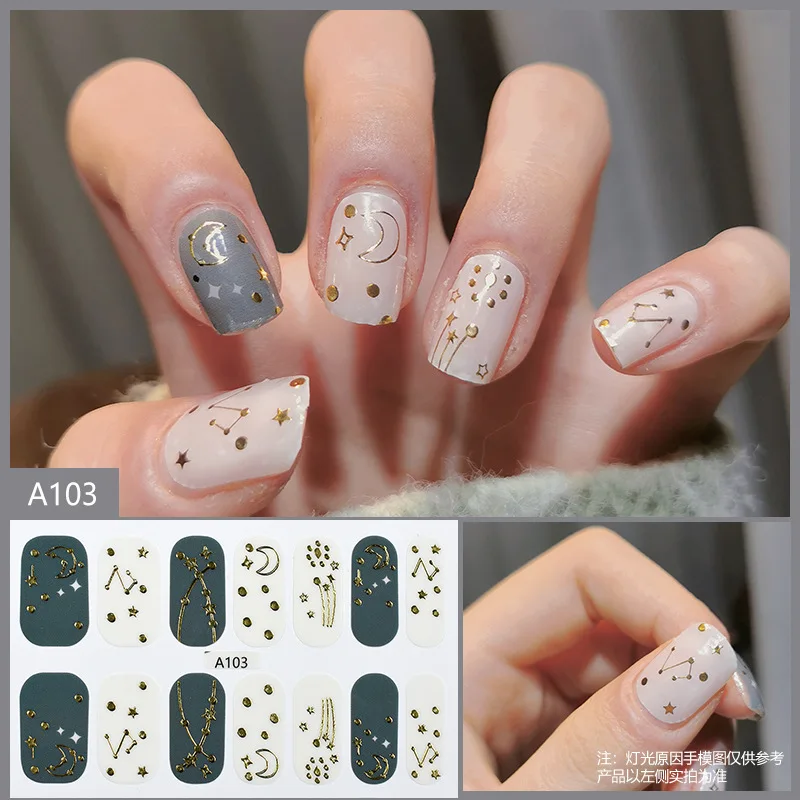 

Factory Wholesale Gel Polish Nail Stickers For Manicure With Self-Adhesive Nail Wraps 200sheets Free Shipping