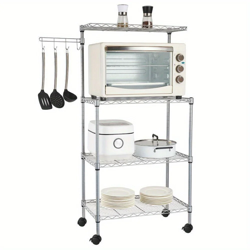 

4Tier Kitchen Bakers Rack Microwave Oven Stand Storage Cart Workstation Shelf