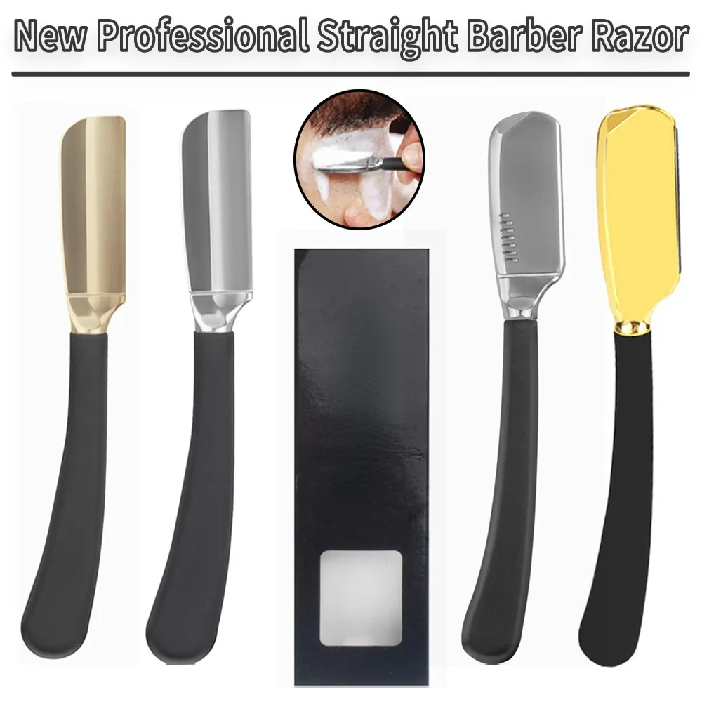 اللحية حافة مستقيمة الحلاقة الحلاقة الرجال أدوات إزالة الشعر للطي سبائك الزنك السلامة الفولاذ المقاوم للصدأ ماكينة حلاقة حامل السكاكين Barbeador