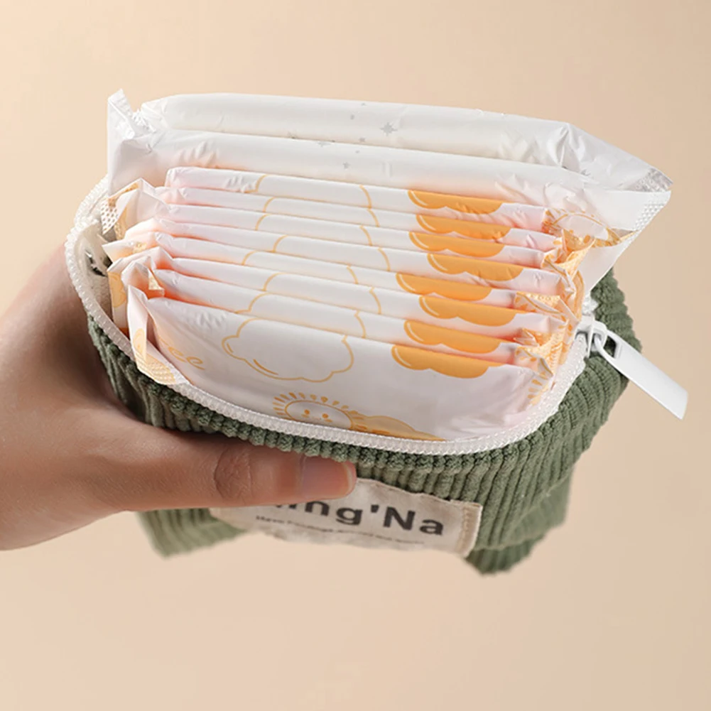 귀여운 생리대 보관 가방, 경량 휴대용 탐폰 가방, 야외 여행용