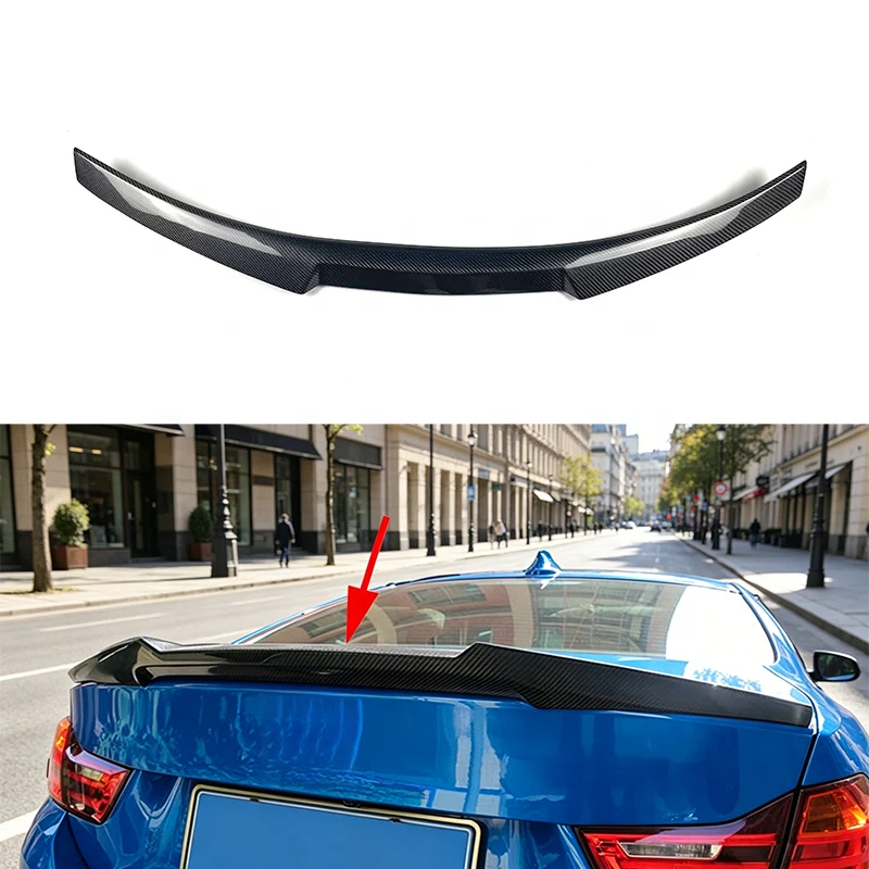High Quality M4 Style Aerodynamic Dry Carbon Fiber Rear Tail Wing Decor Spoiler Upgrade Accessories 2012-2017 Sport Sedan