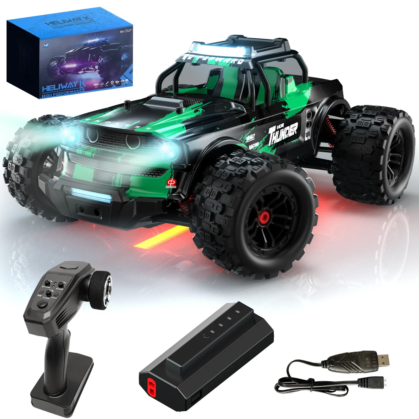 

RC Car50KM/H 4WD SMRC-1213 1:14 With LED Light Remote Control Cars High Speed Drift Monster Truck for Kid vs Wltoys