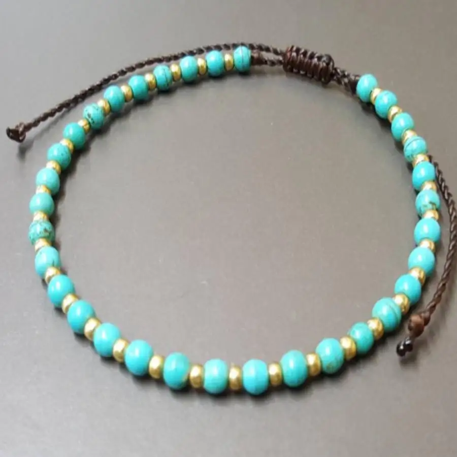 

Handmade natural Turquoise beads bracelet, men's cuff button bracelet, Ramadan prayer bead bracelet,holiday gift, daily wear