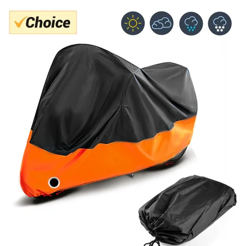 Imagen 1 del producto Cubierta impermeable para motocicleta, Protector UV para motores de 190T, a prueba de polvo, para exteriores, todas las estaciones
