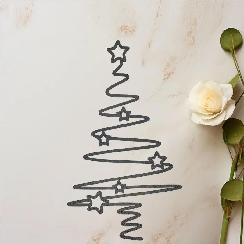 قطعة واحدة من فن الحائط المعدني لشجرة عيد الميلاد - منحوتة حديدية للحديقة الخارجية، ديكور منزلي داخلي لعيد الميلاد والهالوين وعيد الشكر #4