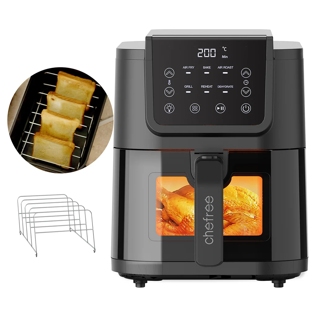 Chefree AFW01 Air Fryer and Toaster，5L 1500W Large Capacity Smart  6-in-1, Automatic Household ,LED Touchscreen,Deep Fryer