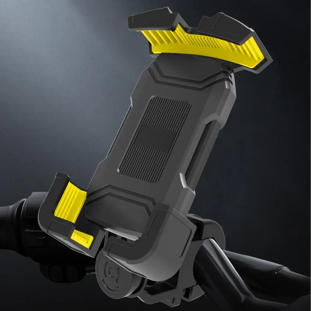 Motorcycle Bike Phone Holder with Vibration Dampener One-Hand Operation Mobile Phone Mount Alloy Clamping Arm Phone Holder