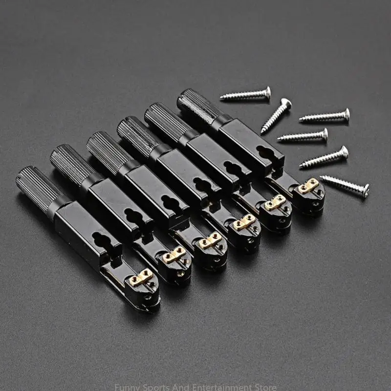 

C4DE 6-String Guitar Hardtail Bridge for Electric Guitar 6-Saddle Hardtail Bridge