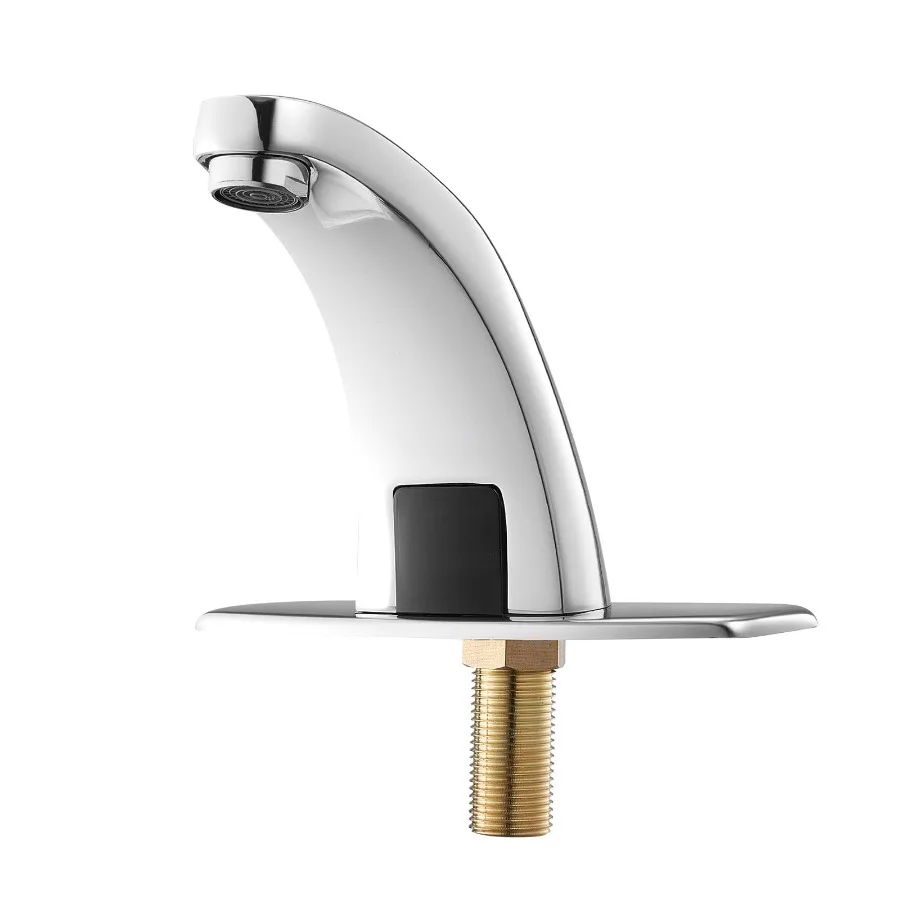 

Touchless Bathroom Sink Faucet Automatic Motion Sensor Restroom Faucet for Cold Water with Hole Cover Plate Battery Powered for
