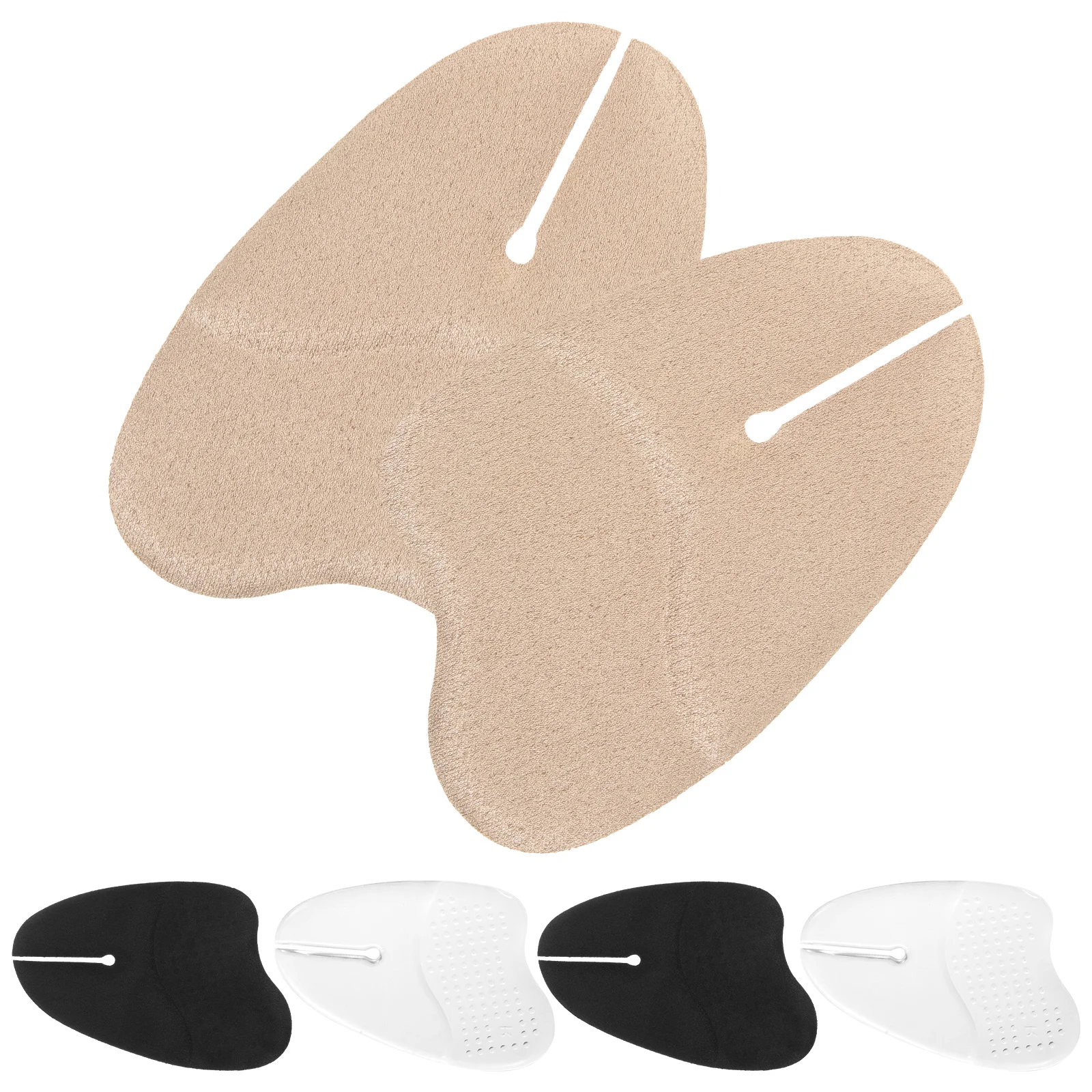

3 Pairs Non Slip Toe Cushions for Flip Flops S Thong Shoes Transparent Black Beige Half Sole Pads Comfortable Foot Care