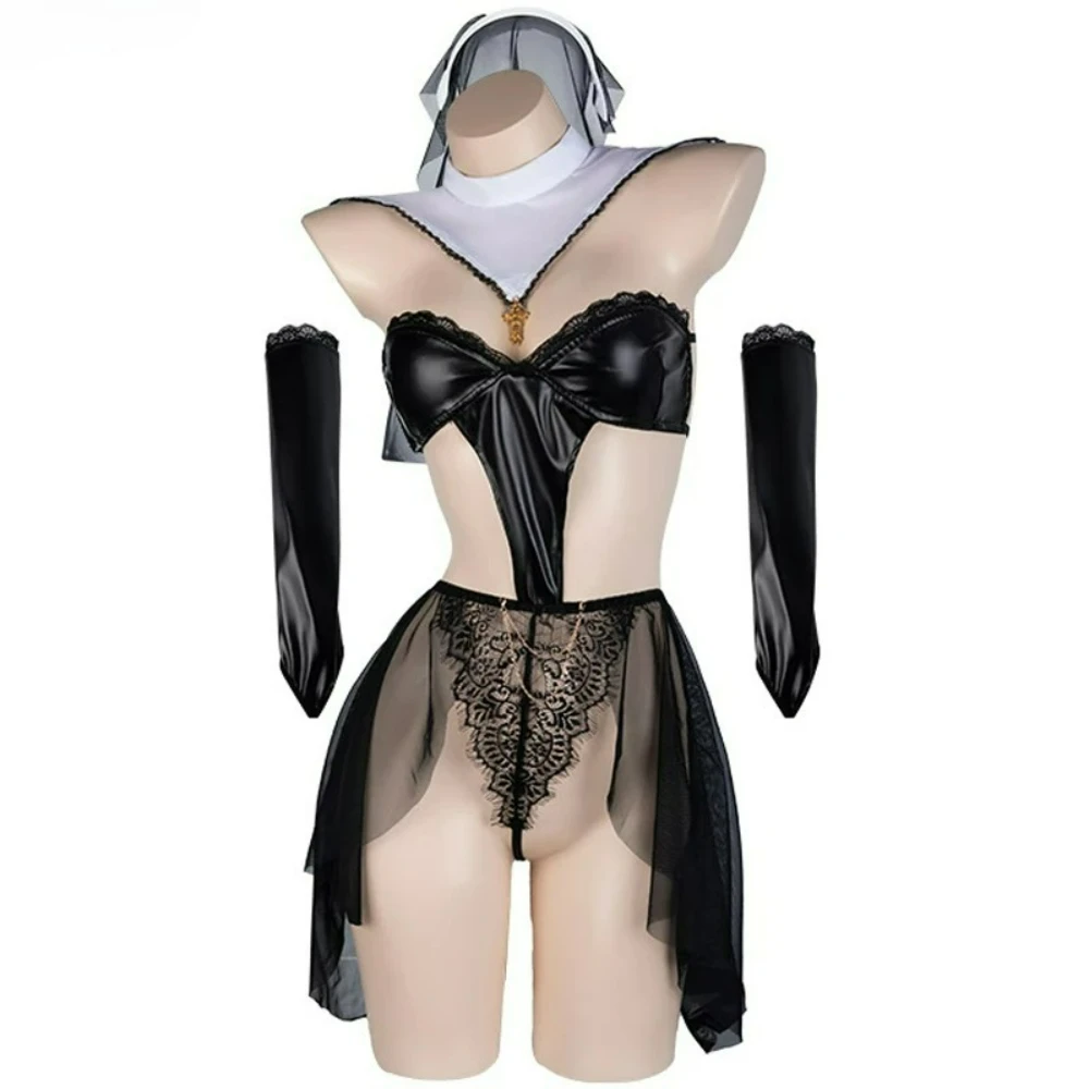 

Role Play Anime Medieval Nuns Uniform Cosplay Women Dress Costume Halloween Lace Nun Sexy Outfits Erotic Pajamas Suit Costumes