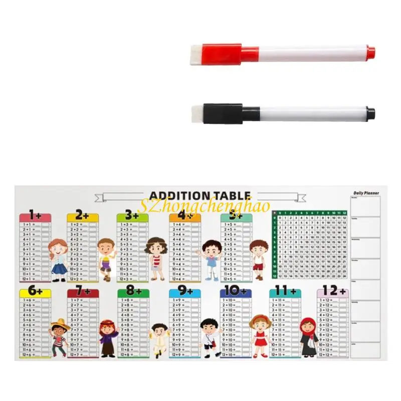 

PVC Addition Table Includes Markers 85x40cm Erasable Addition Learning Chart Educational Math Learning Chart For Student 601D