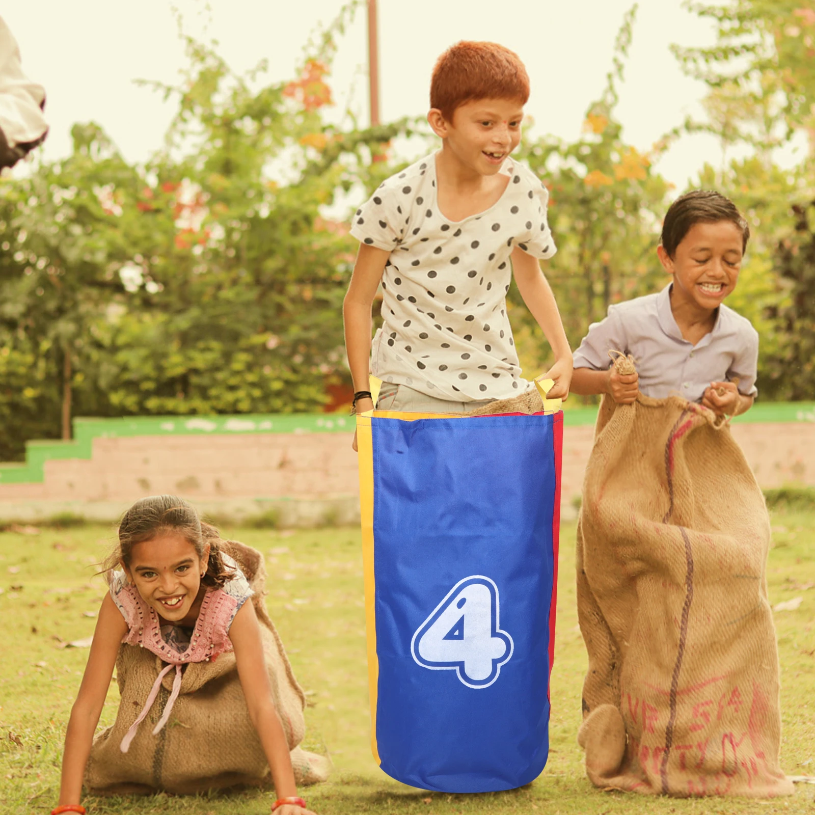 

Jumping Bag Children Party Props Outdoor Games Potato Sack Race Bags Large Versatile Parent Child Sensory Training Elastic