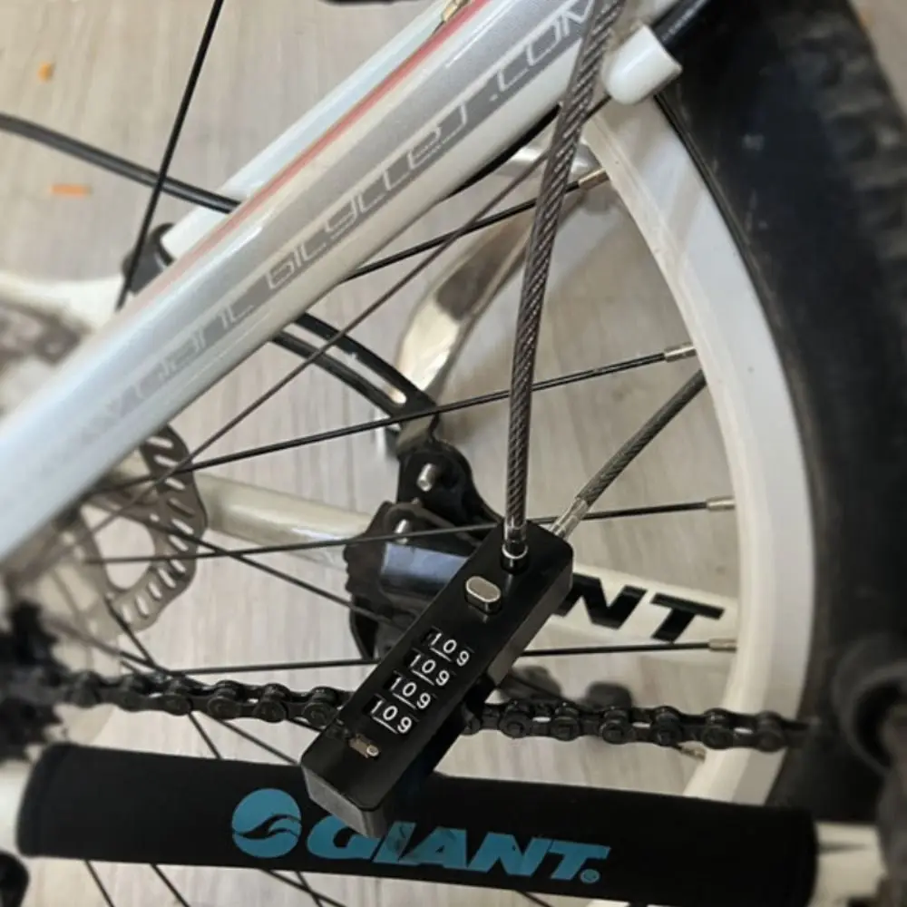 Candado de Cable de cuerda larga con combinación de 4 dígitos, código reiniciable, archivador grueso, candado con contraseña de Cable antirrobo suave