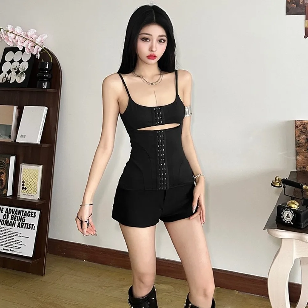 SylCue Fashion Hollow Vest Women Sling Off Sleeves Backless Skinny Stretch Hot Chick Street Hipster Atmosphere Style Outfits image 3