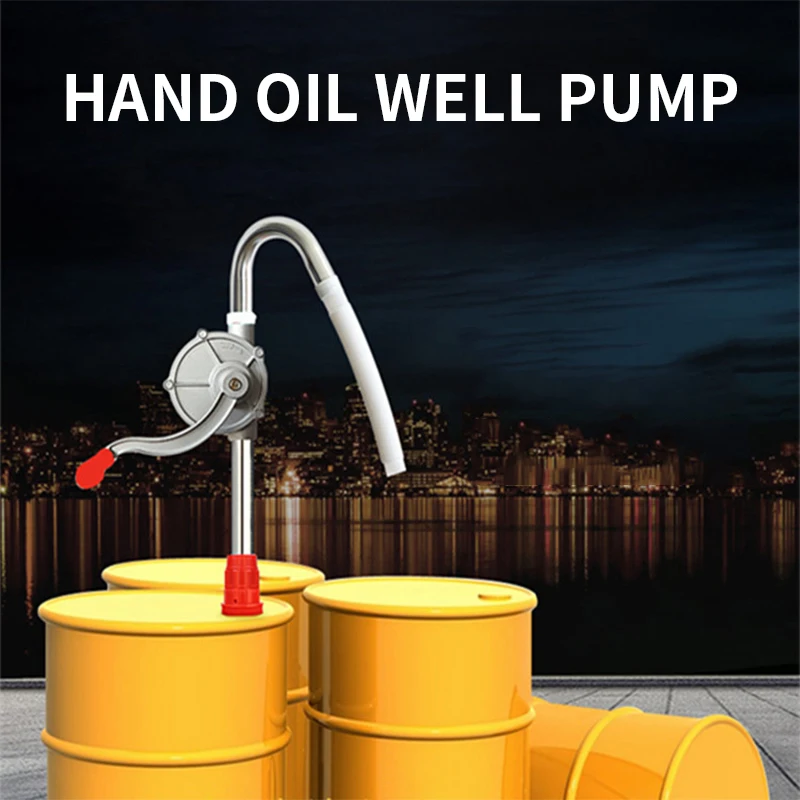 Stainless Steel Manual Oil Pump, Hand rotary oil pump 19#Portable Aluminum Alloy Oil Well Pump