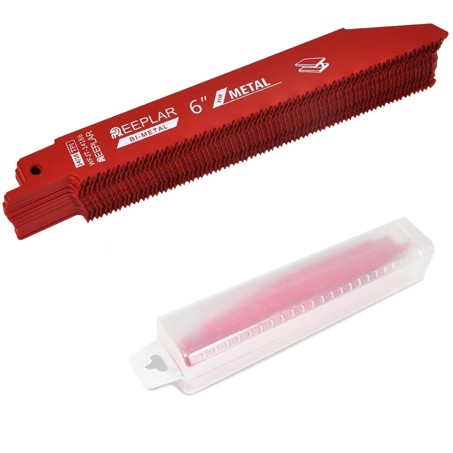 

25 Pack 6 Inch 14/18 TPI Bi-Metal Auto Dismantling Sawzall Blade for Metal, Reciprocating Saw Blades Replacement