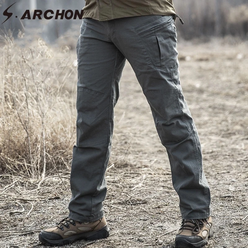 IX8 Tactical Workout Cargo Pants Men SWAT Army Combat Military Trousers Casual Cotton Many Pockets Stretch Pants Male