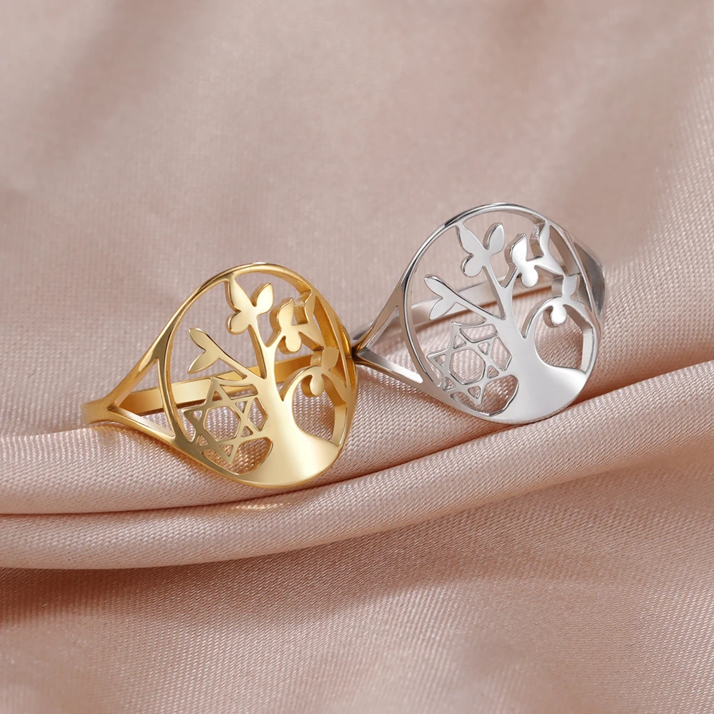Dawapara Baum des Lebens Ring Hexerei Celtics Knoten Stammbaum Edelstahl Ring für Frauen Ehering Wicca Paar Schmuck – Detail 11