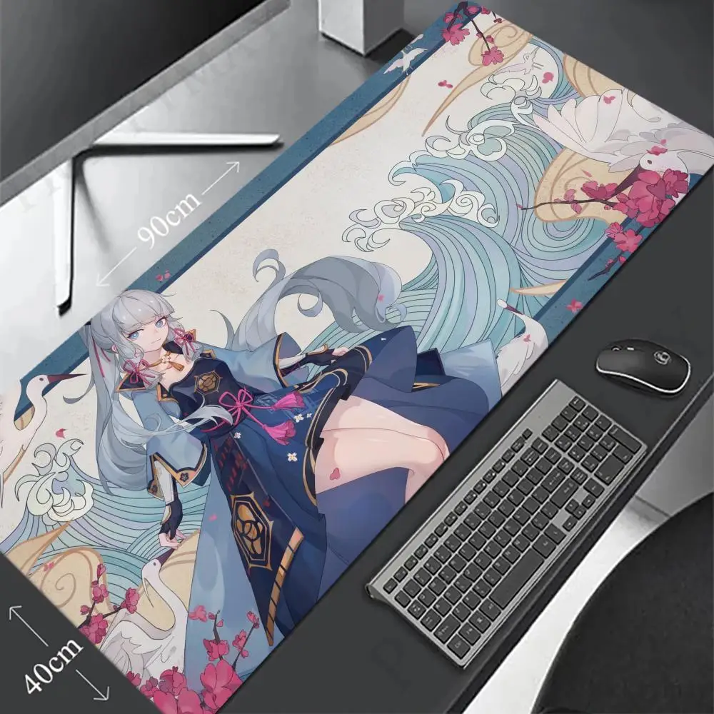 

Mouse Mat Genshin Impact Kamisato Gaming Pad for Computer Mouse Office Rug Mousepad 900x400 Desk Gadgets Offices Accessories