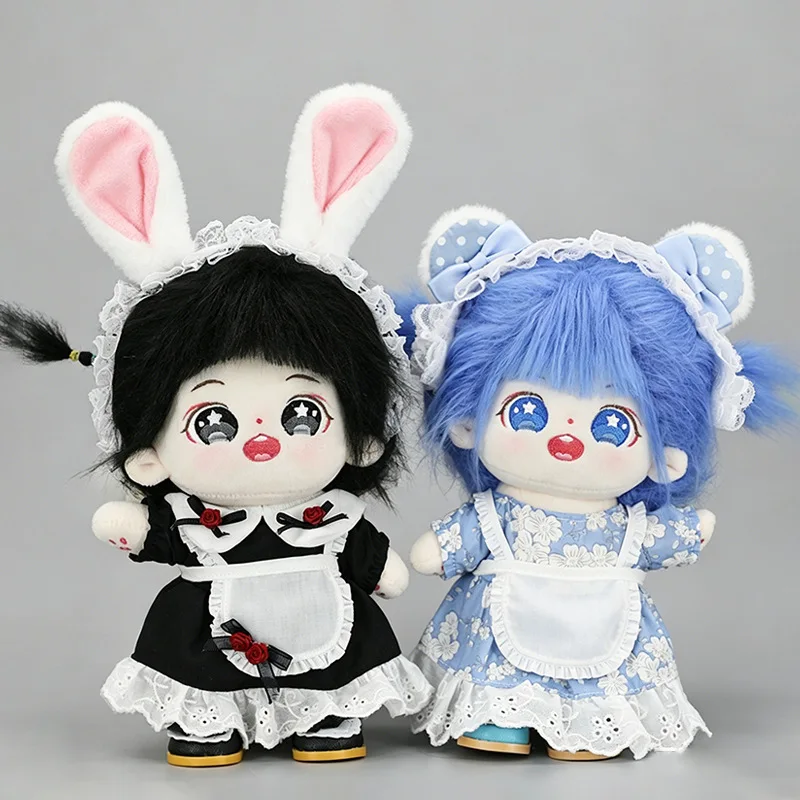 Sweet Lolita Doll Headband for 20cm Cotton Doll Plush Cat Bear Rabbit Ears Lace Bow Hair Hoop CuteDress‑up Dolls Accessories