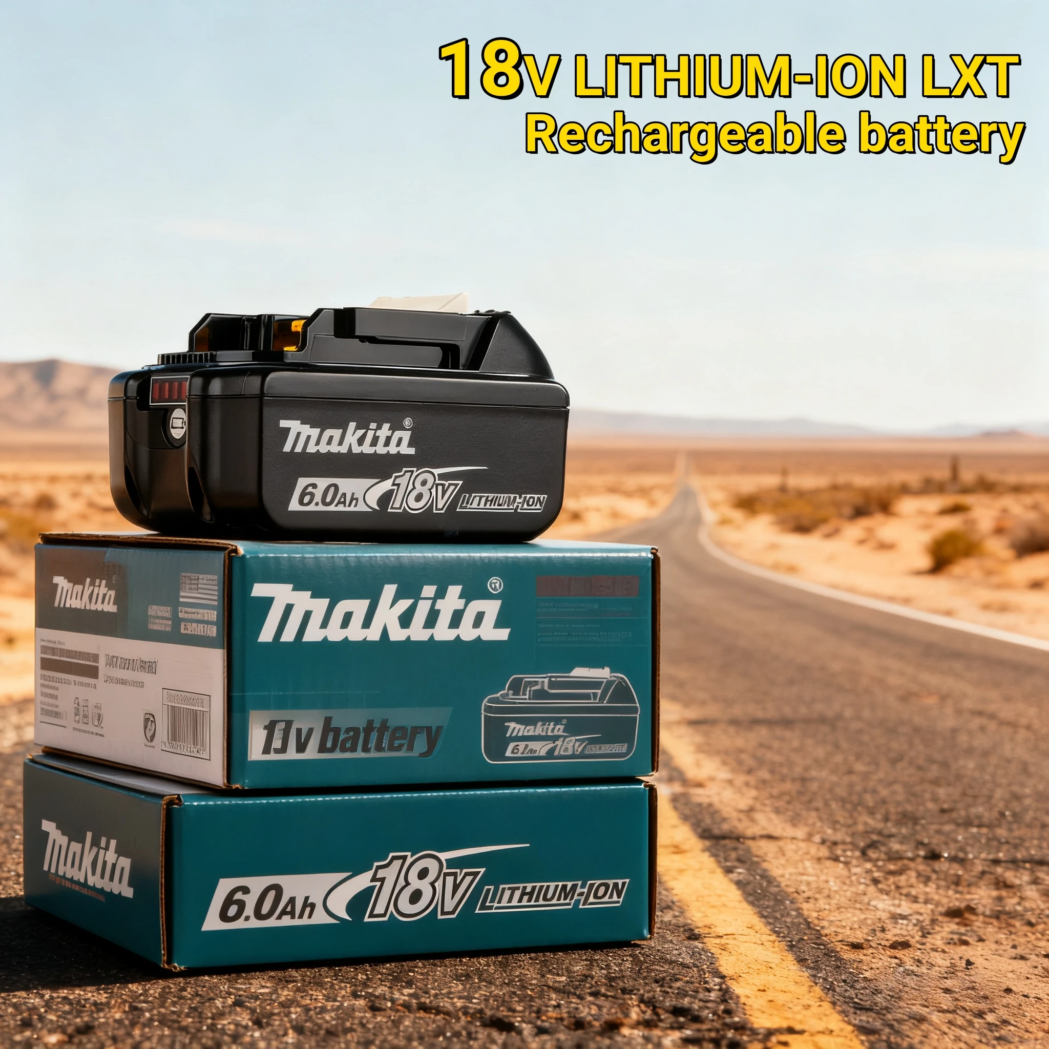

Makita 18V Battery, 18V 6.0Ah LED Rechargeable LI-ION battery for Makita drill DTW700 DGA404 DDF487 DTD173 HR202Z