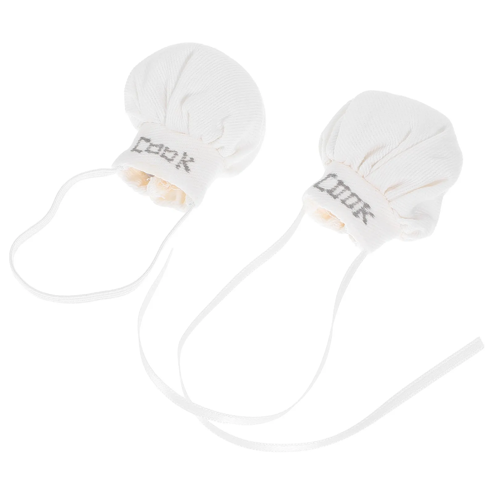 2 個ミニチュアシェフ帽子小さなクッキングキャップかわいいクマのドレスアップぬいぐるみキッチンドールハウスアクセサリーロールプレイ用