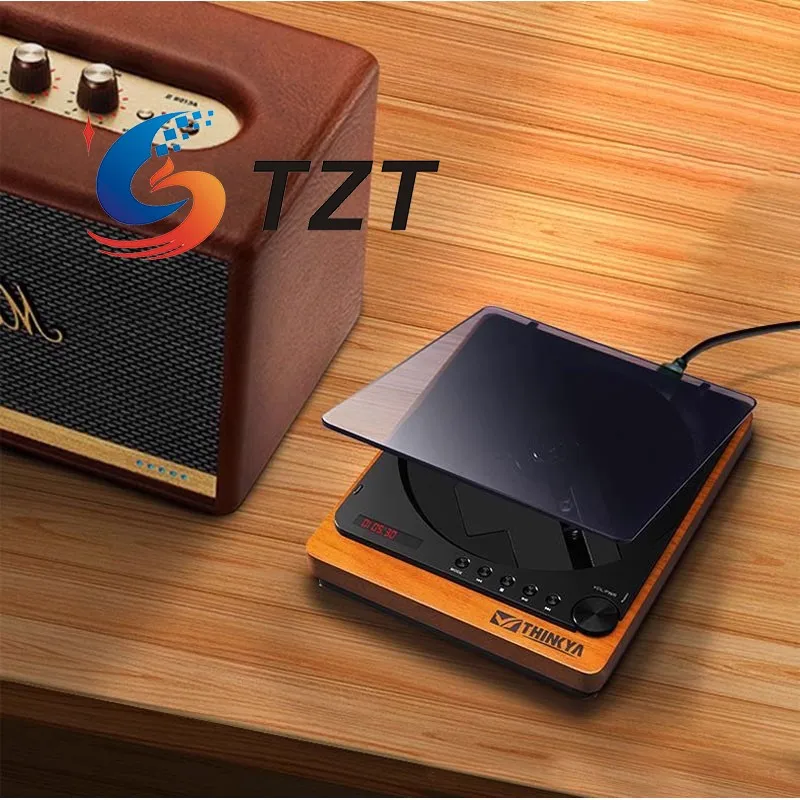 TZT الأبيض TINYL سبليت 3 في 1 HiFi المغناطيسي ريترو سبليت مشغل أقراص مضغوطة 5 واط سمّاعات بلوتوث نوع C شحن #4