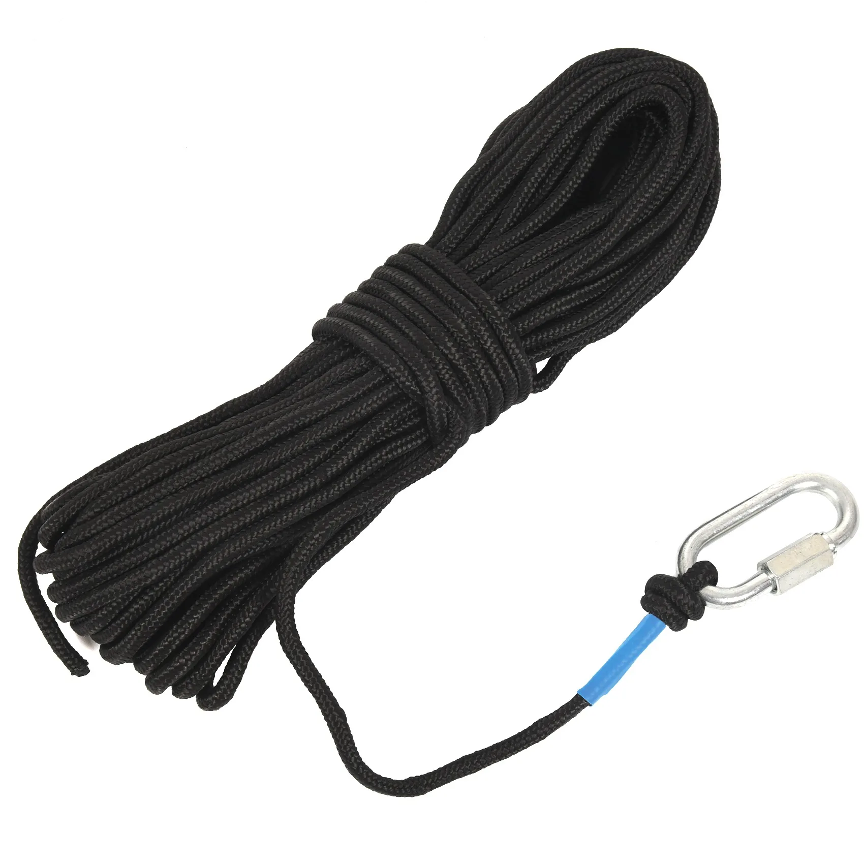 A51M-Fishing Magnet Rope 20 Meters, Heavy Rope With Safe Lock,All Purpose Nylon High Strengte Cord Safe Rope - 65 Feet, Diameter
