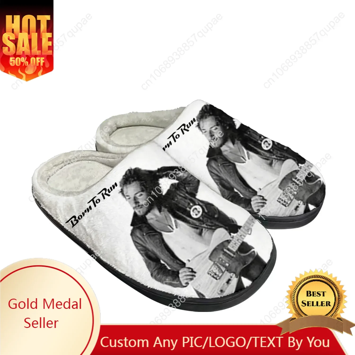 

Born To Run Home Cotton Custom Slippers Mens Womens Sandals Bruce Springsteen Plush Bedroom Keep Warm Shoes Thermal Slipper