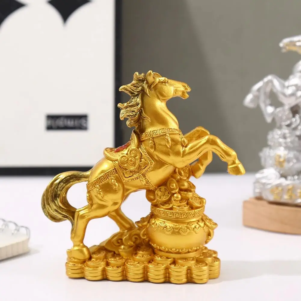 Chinesische Neujahrsdekoration Pferdestatue 2026 Pferdefigur Segensbringer Souvenir Skulptur zur Anziehung von Reichtum und Glück